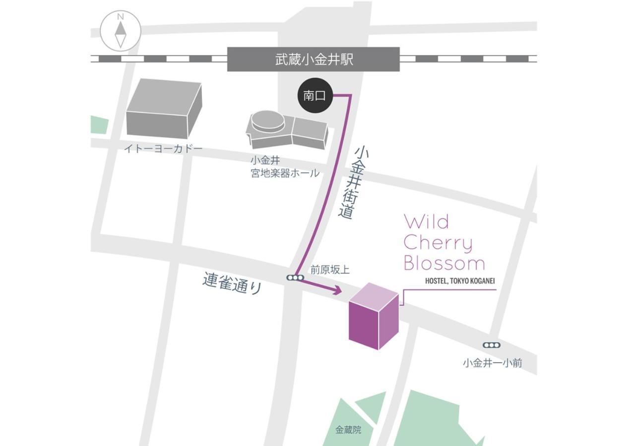 Wild Cherry Blossom-Hostel,Tokyo Koganei- Kültér fotó